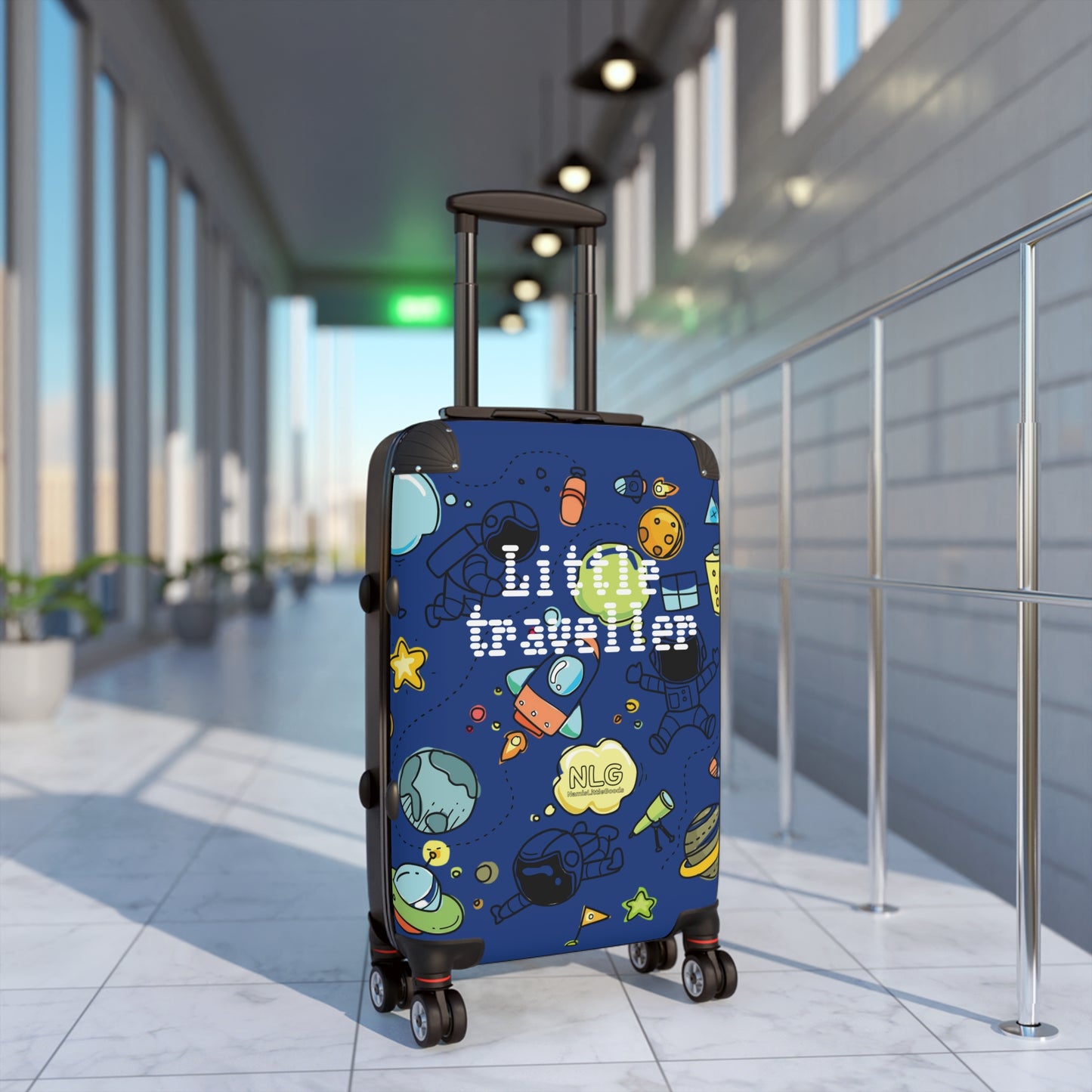 Kids' Travel Suitcase - Little Traveller Design, Space Theme, Luggage for Vacation, Holiday Gifts, Stylish Carry-On, Travel Accessory