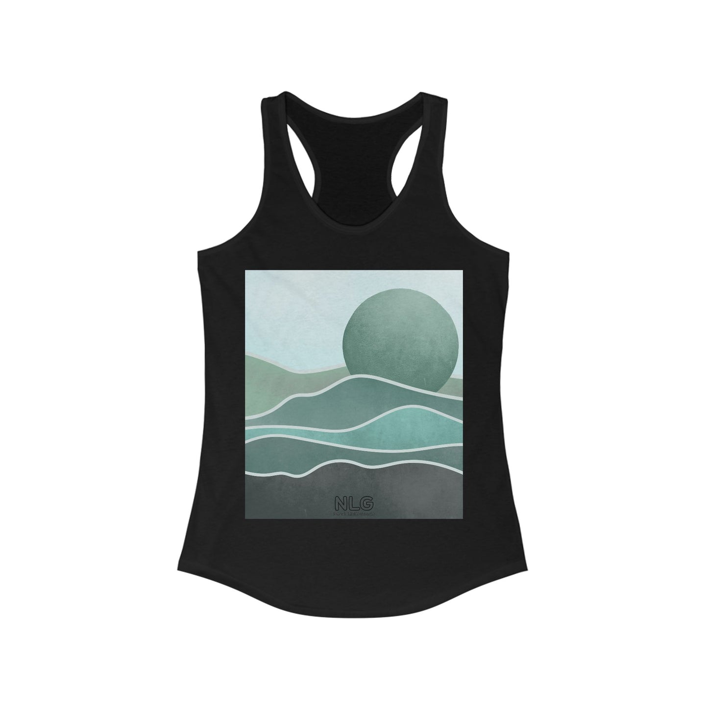 Boho Sunrise Women's Racerback Tank, Perfect for Yoga, Beach Days, Gifts, Summer Style, Relaxed Comfort