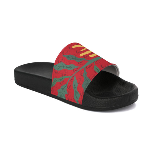 Tropical Floral Slide Sandals for Women | Summer Footwear, Vacation Slides, Beach Ready Sandals, Trendy Women's Footwear, Gift for Her