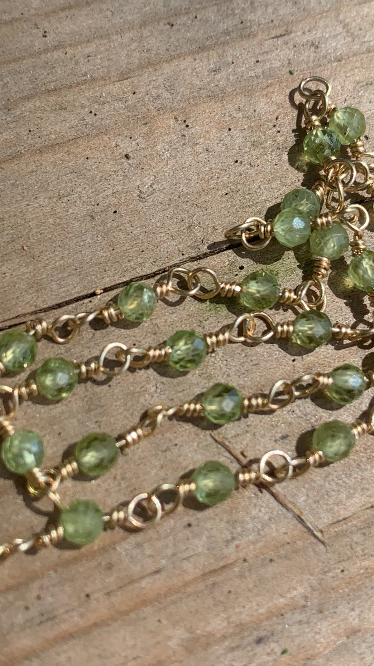 Peridot Bloom Necklace – Handcrafted Yellow Gold Fill August Birthstone