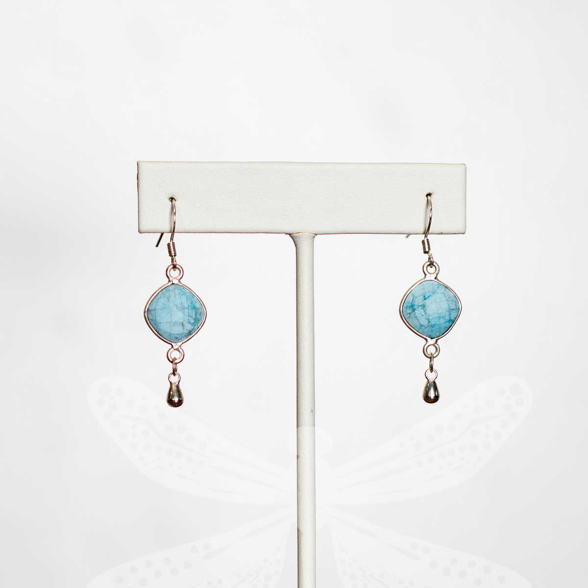 Raw Turquoise Earrings in Sterling Silver – Bold Elegance for the Modern Woman