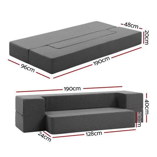 Giselle Bedding Portable Sofa Bed Folding Mattress Lounger Chair