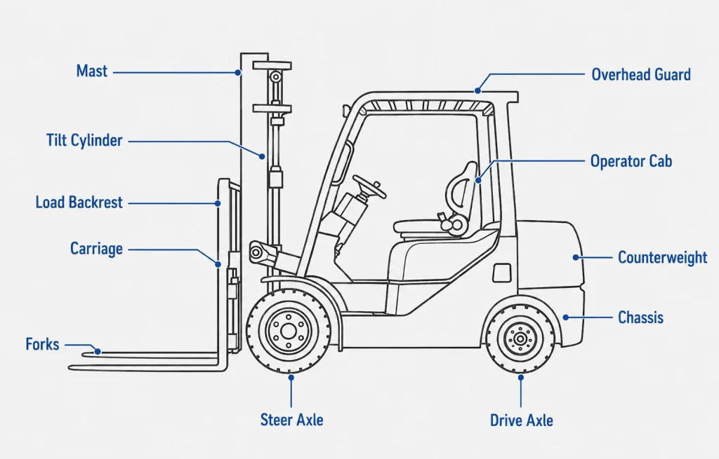 TEST forklift labelled