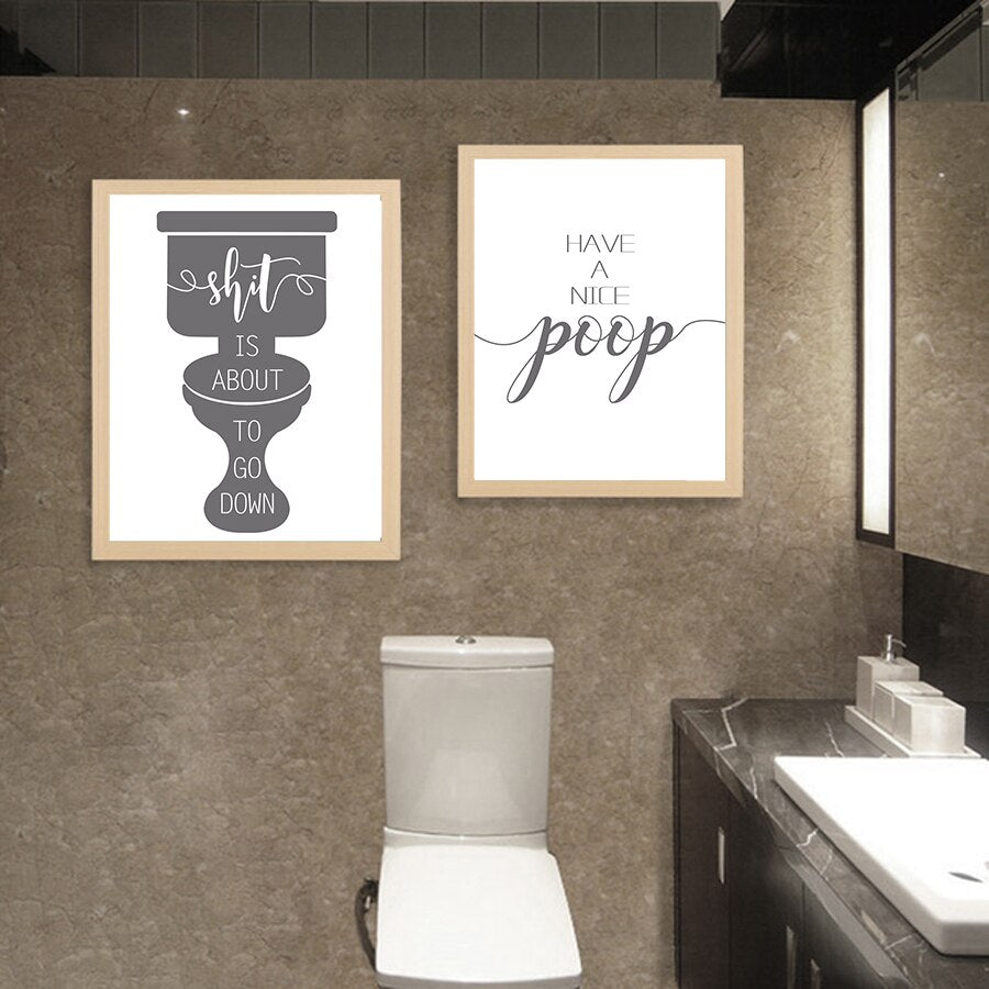 Funny Bathroom Quotes Modern Wall Posters