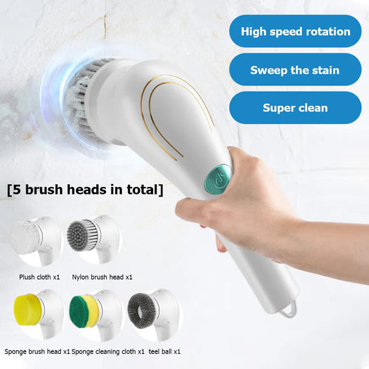 5-in-1Multifunctional Electric Cleaning Brush usb charging Bathroom