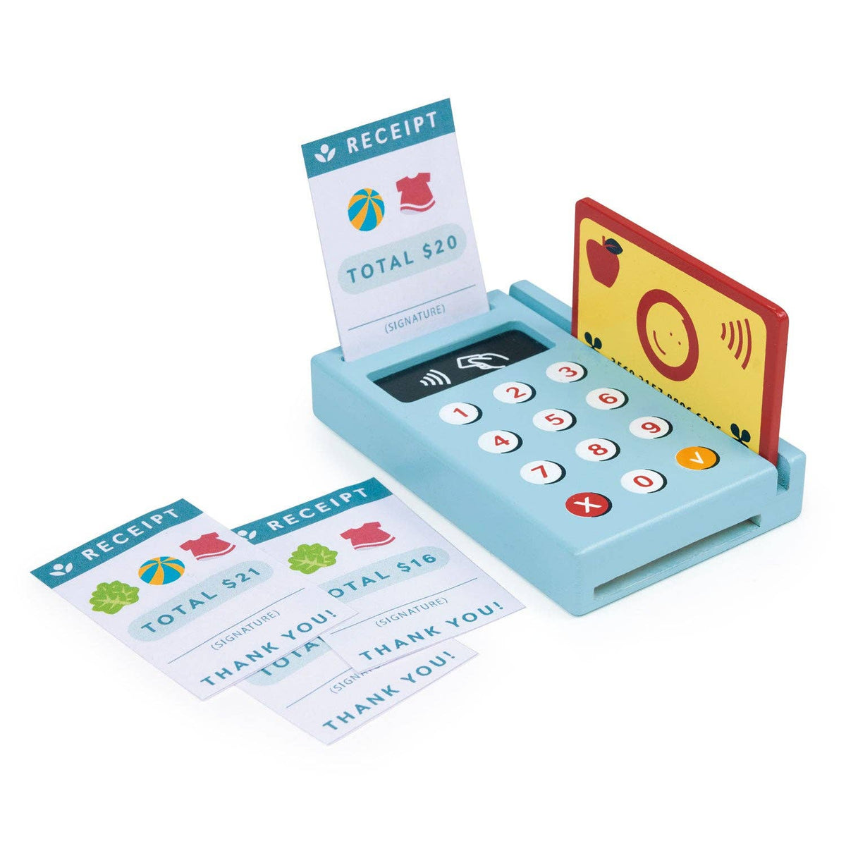 Mentari Toys Wooden Card Machine - Pretend Play Toy - Ages 3+