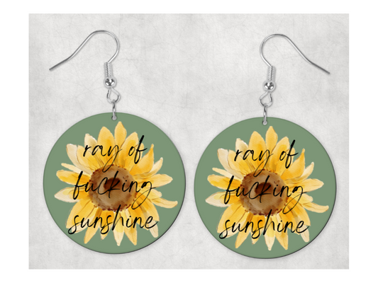 Sweary Earrings: Ray of Fucking Sunshine