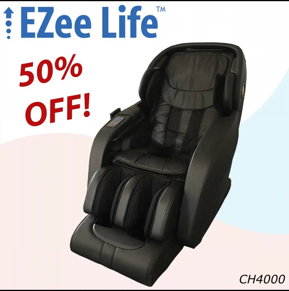 CH4000 Full Body 4D Massage Chair &ndash; Ultra-Long Curved Rails, Airbag System &amp; Bluetooth App Control for Home Wellness in Canada