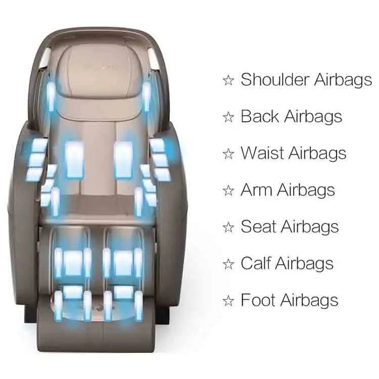 CH4000 Full Body 4D Massage Chair &ndash; Ultra-Long Curved Rails, Airbag System &amp; Bluetooth App Control for Home Wellness in Canada