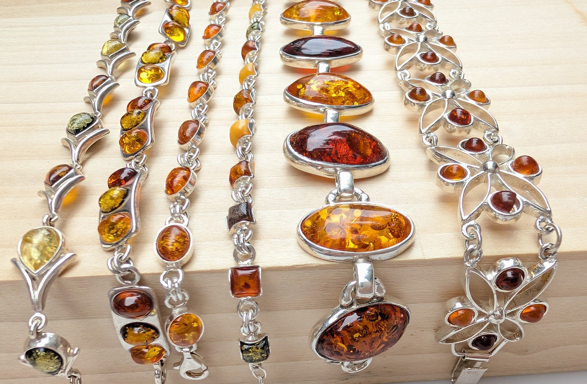 Solar Ascend Bracelet | Sterling Silver Baltic Amber Bracelet | Tears of the Sun