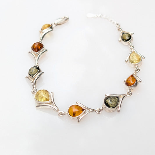 Solar Ascend Bracelet | Sterling Silver Baltic Amber Bracelet | Tears of the Sun